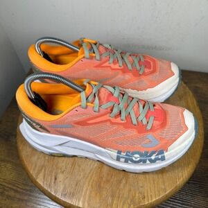 Hoka One One Mafate X Women 9.5 Trail Shoes Coral Orange 1162010 FPR